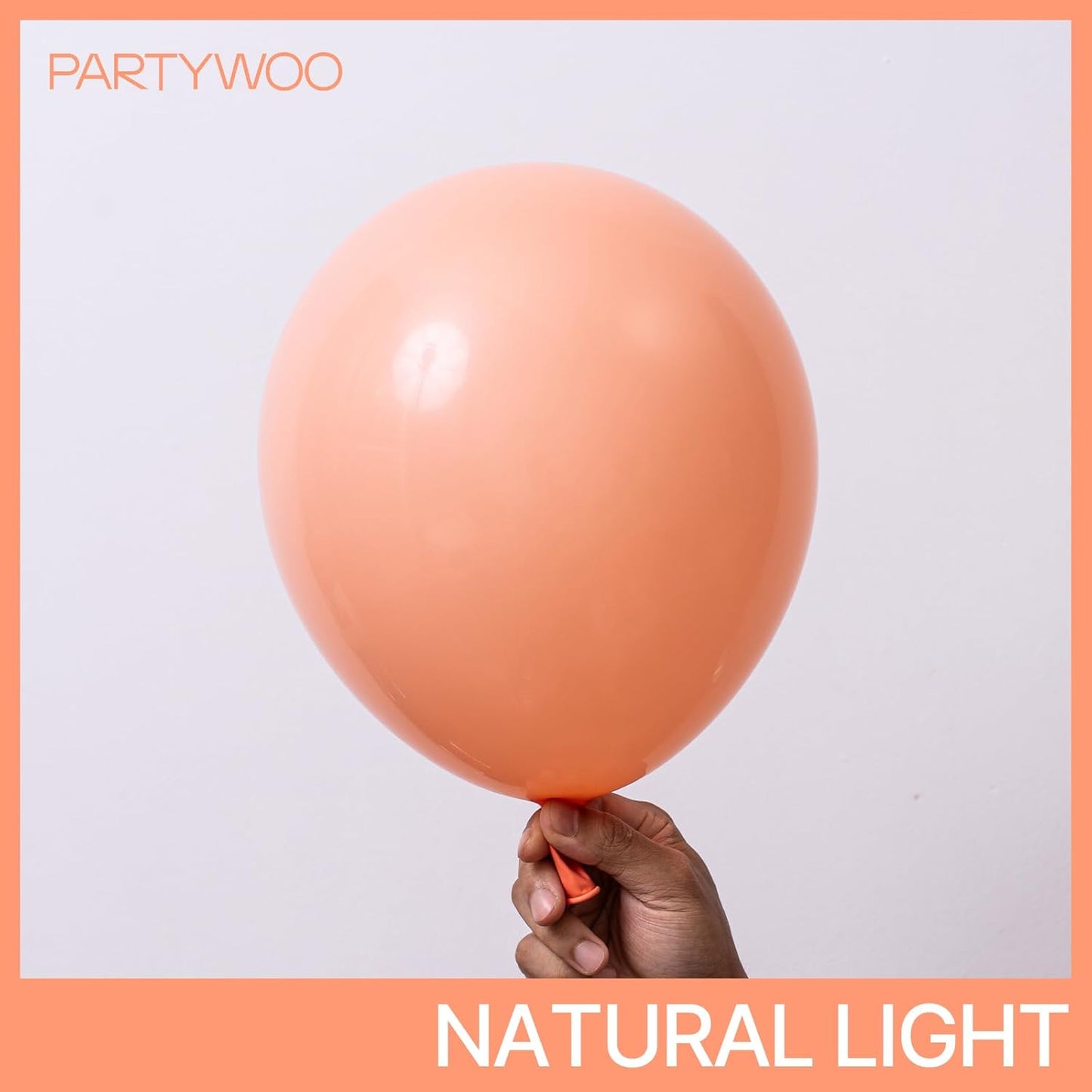 PartyWoo Peach Balloons - 50pcs 12 Inch Light Orange Latex Helium Balloons for Celebrations
