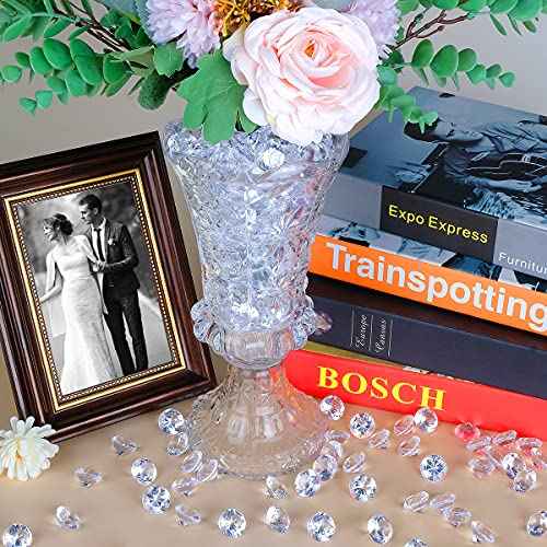 Babenest Acrylic Diamond Fake Gems Vase Filler, 240pcs 3/4 Inch Faux Diamonds Crystals Jewels for Table Scatters Wedding Party Event Arts & Crafts Birthday Decoration Favor (Clear)