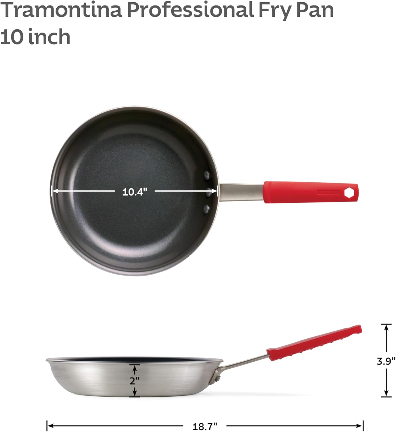 Tramontina Professional 10-Inch Ceramic Nonstick Frying Pan - Heavy-Gauge Aluminum Skillet | Dishwasher & Oven Safe, Black