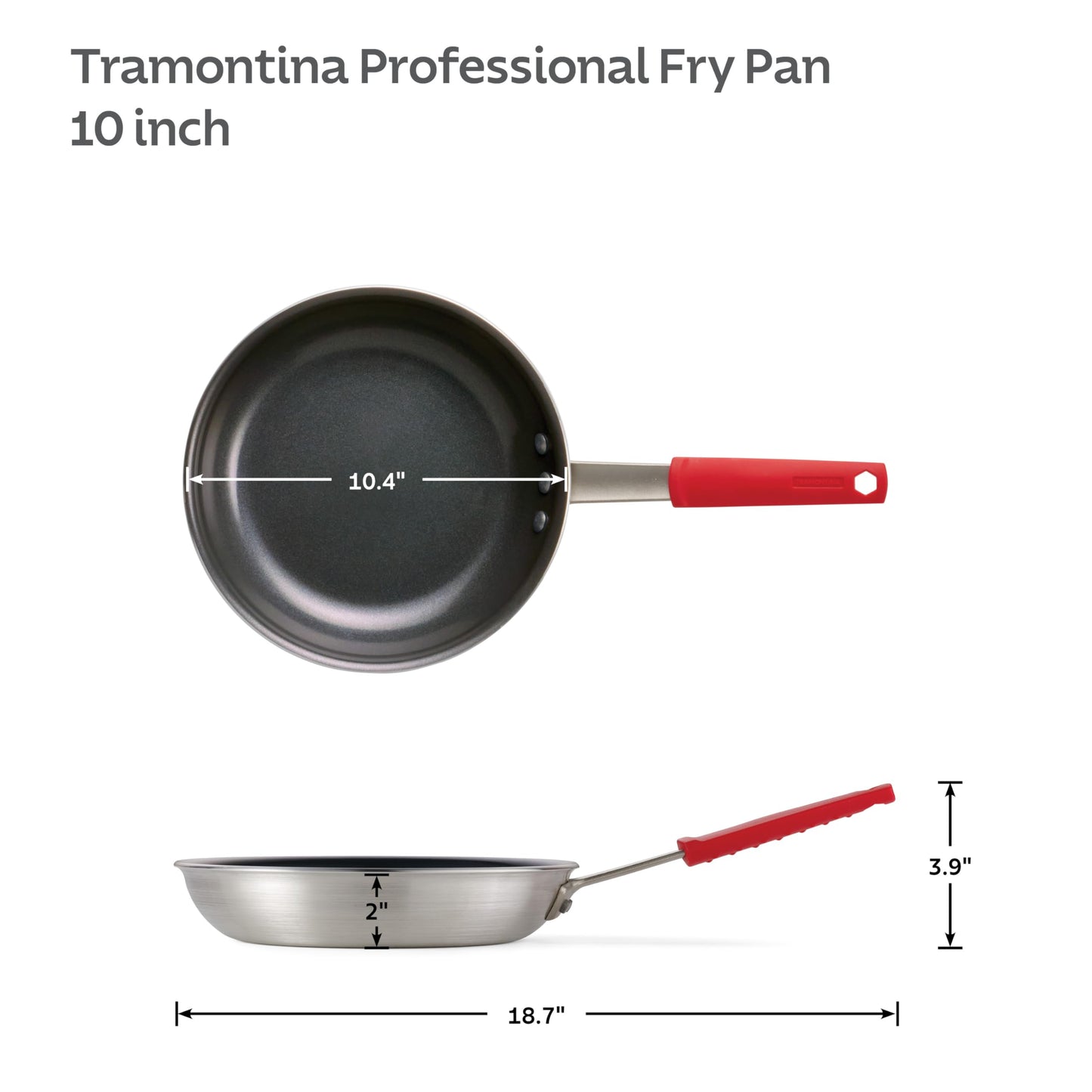 Tramontina Professional 10-Inch Ceramic Non Stick Frying Pan, Heavy-Gauge Aluminum Skillet with Ceramic Nonstick Coating, Dishwasher and Oven Safe, Black