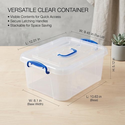 Clear Storage Bins by Sterilite - 9 Quart Stackable Plastic Boxes with Lids | 2 Pack