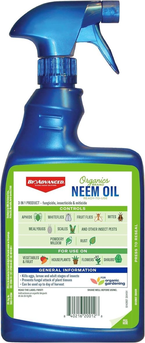 BioAdvanced Neem Oil - Ready-to-Use Organic Pest Control Solution | 24 oz Bottle