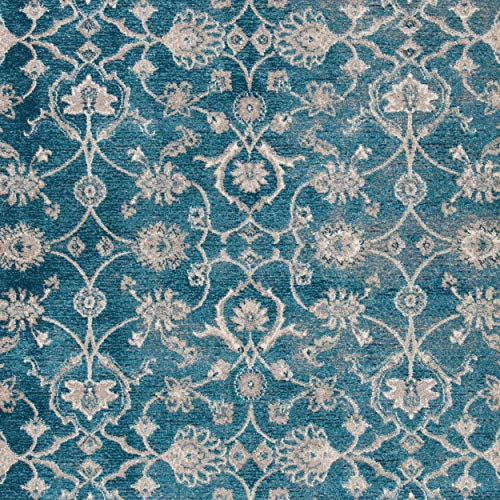 SAFAVIEH Sofia Collection 2'2" x 10' Blue / Beige SOF386C Vintage Oriental Distressed Non-Shedding Living Room Entryway Foyer Hallway Bedroom Runner Rug