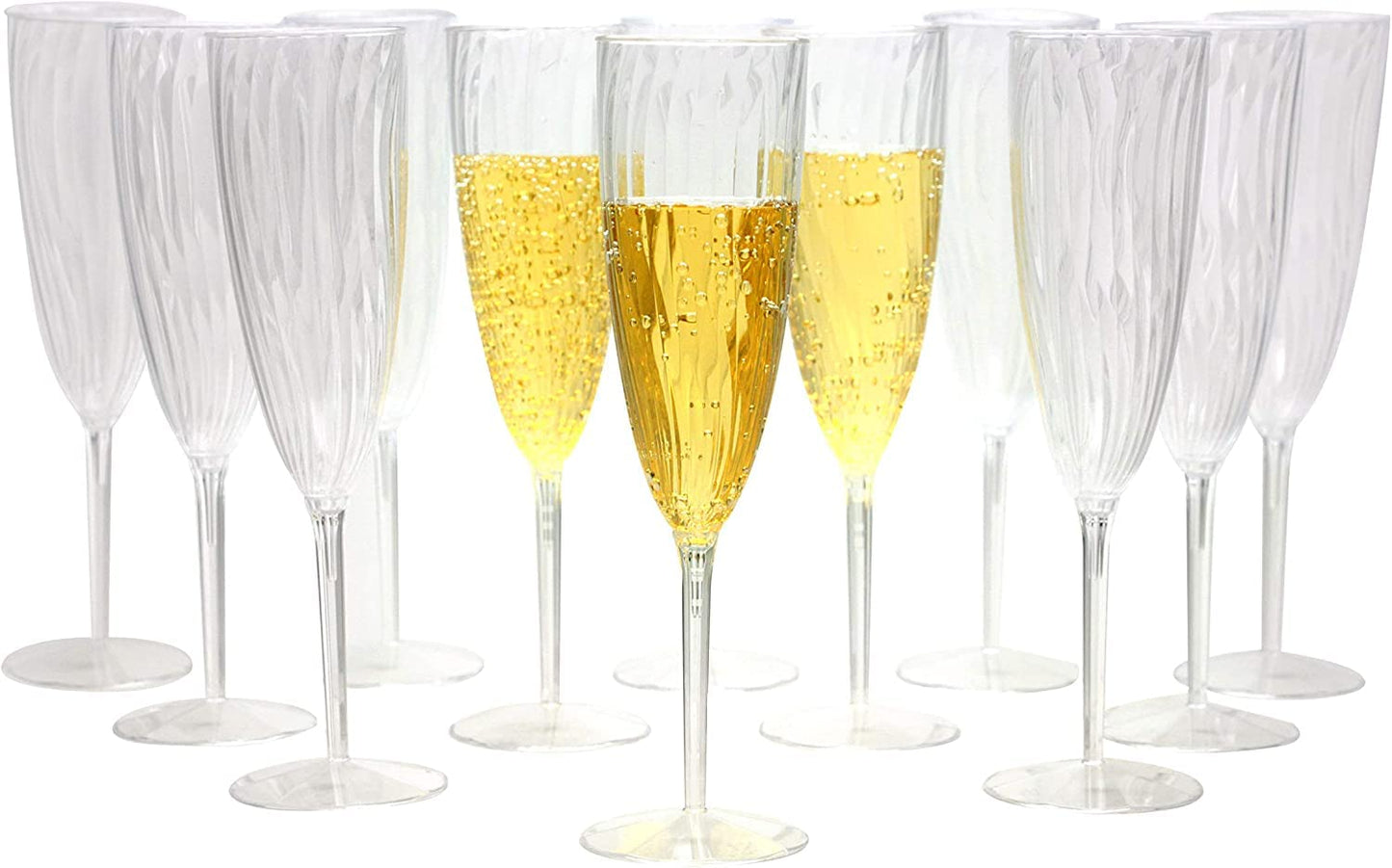 Lillian Tablesettings Premium Champagne Flutes 6 oz. Clear Hard Plastic 1-Piece Disposable Glasses - 48 Count