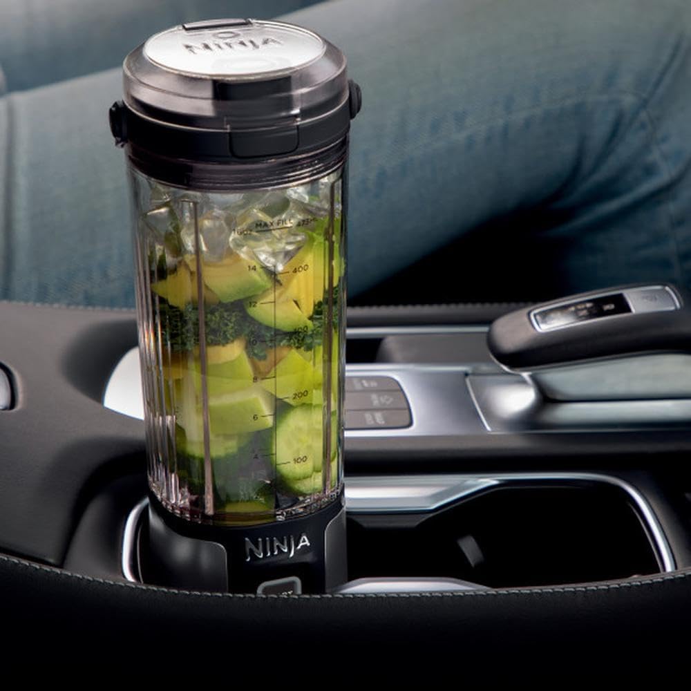 Ninja BC151BK Portable Blender - Cordless 18oz Personal Blender for Smoothies & Shakes | BPA Free, Leakproof Lid, USB-C Rechargeable, Black