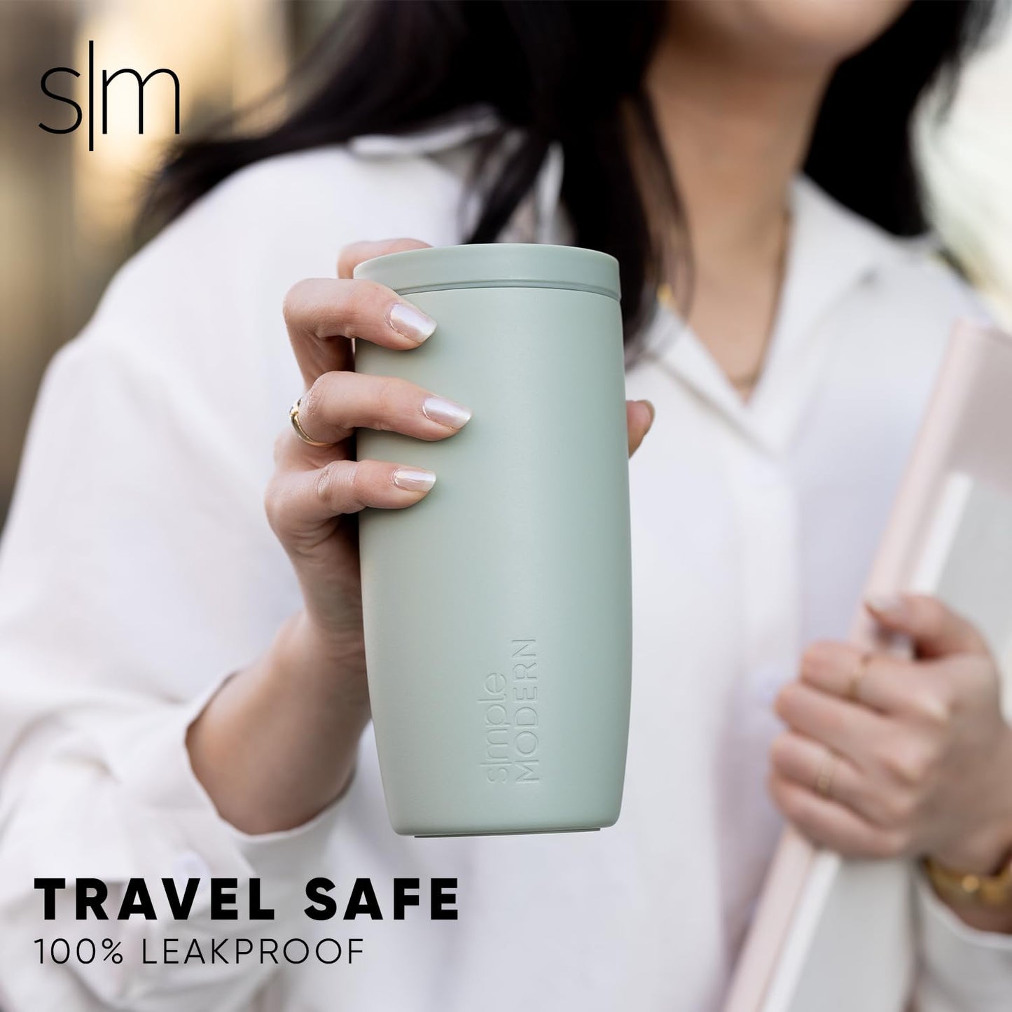 Simple Modern Travel Coffee Mug Tumbler with 360° Lid | Ceramic-Lined Insulated Stainless Steel Cold Brew Iced Coffee Cup | Gifts for Women Men Her Him | Voyager Signature | 12oz | Cream Terrazzo