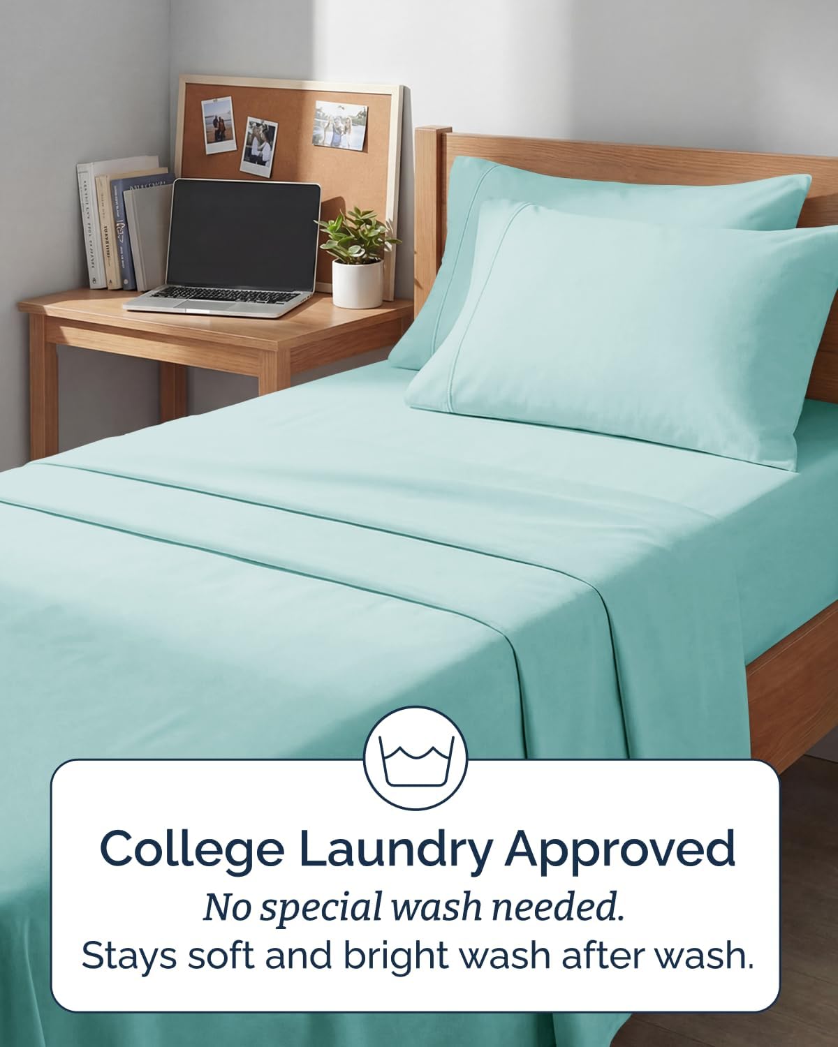 Skiennix Extra Deep Twin XL Sheet Set | 4-Piece Breathable Cooling Bedding - Soft, Wrinkle-Free Spa Blue