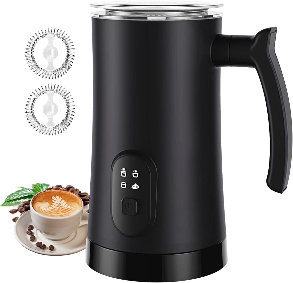 Skiennix Electric Milk Frother - 4-in-1 Automatic Steamer for Coffee | 350ml Warm & Cold Foam