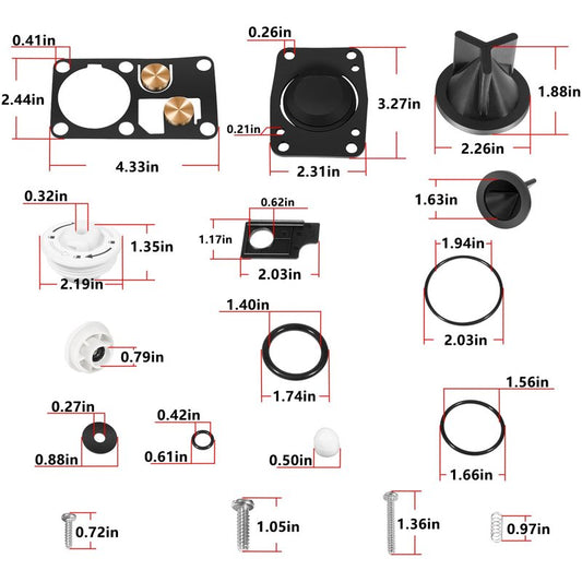 YOOWEE 29045-3000 Replacement for Jabsco Marine Manual Toilet Service Kit, Fit for 29090-3000 Compact & 29120-3000 Household Series Toilet (2008 and Up), 29045-3000 Twist N Lock Service Kits