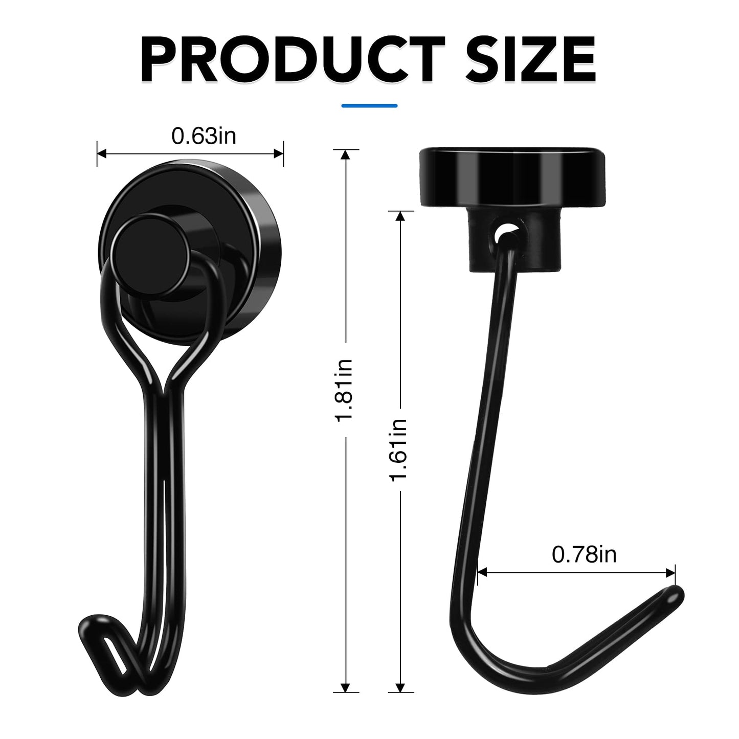 LOVIMAG Hooks, 30lbs+ Magnetic Magnet Hook 2026 Cruise Cabin Ship Essentials Heavy Duty Strong Refrigerator Fridge Hanging for Classroom Beach Vacation Kitchen Grills Home Mug Hanger (6 Pack)