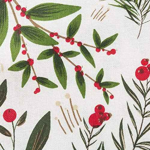 DII Christmas Kitchen Towel Set, Floral Tea Towels for Baking, Cleaning, Entertainment & Cooking, 18x28, Boughs of Holly, 2 Piece
