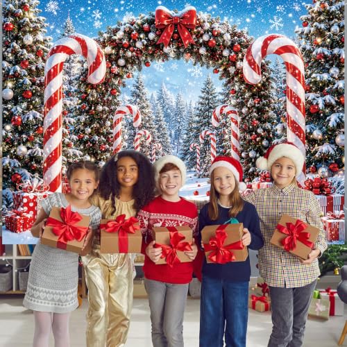 Cumia Christmas Candy Cane Backdrop 7x5ft for Photography – 7x5FT