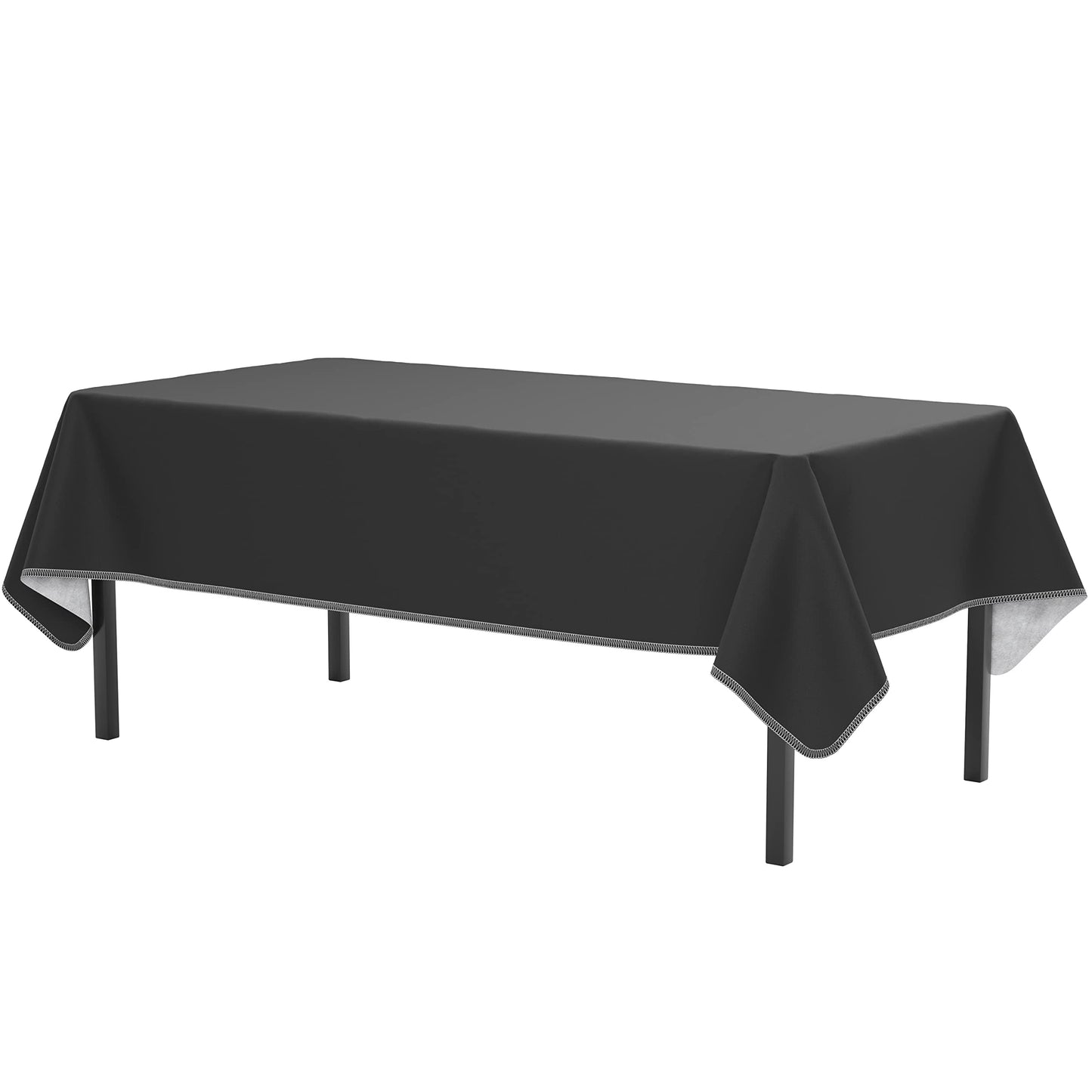 Exquisite Green Vinyl Tablecloths - 54 in. X 108 in. - Pack of 3 Rectangle Tablecloths with Flannel Backing - Plastic, Reusable & Waterproof