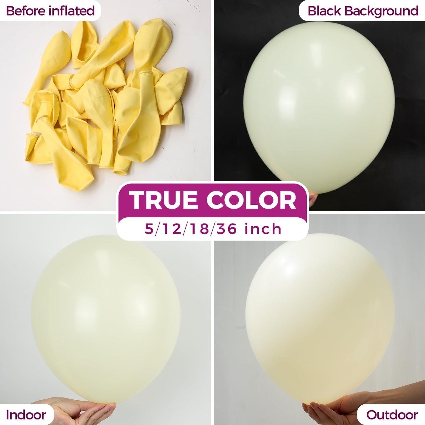 Bezente Pastel Yellow Latex Party Balloons - 150 Pack 5 Inch Matte Small Light Yellow Helium Balloons for Birthday Bridal Shower Wedding Sunflower Party Decorations