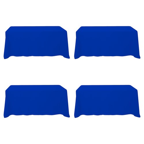 BRILLMAX 4 Pack Royal Blue Tablecloths 90 x 132 Inch for 6ft Rectangle Tables - 150 GSM Polyester Fabric, Floor Length Drop, Water, Stain & Wrinkle Resistant Cloth Cover for Wedding Reception Banquet