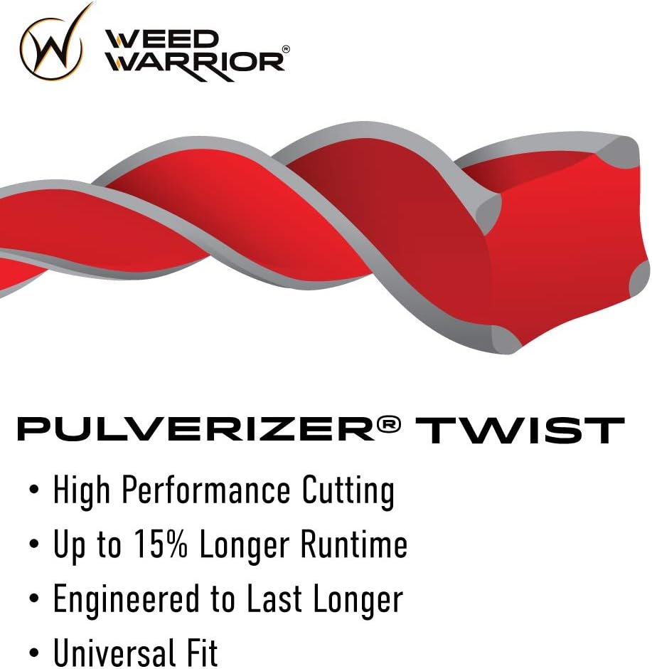 Weed Warrior Pulverizer Trimmer Line - 0.065" Diameter, 100' Length, Red Core/Silver Tips