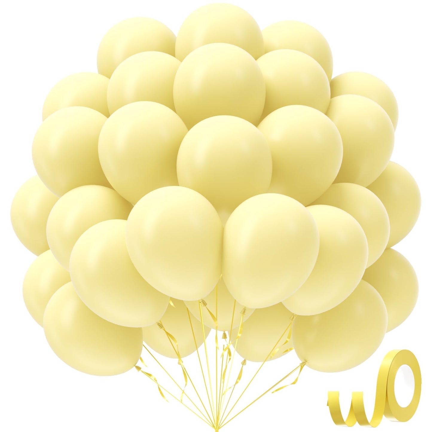Pastel Yellow balloons 12 inch, Light Yellow Latex Balloons 50pcs Party Balloon for Gender Reveal Baby Shower Birthday Party Decorations