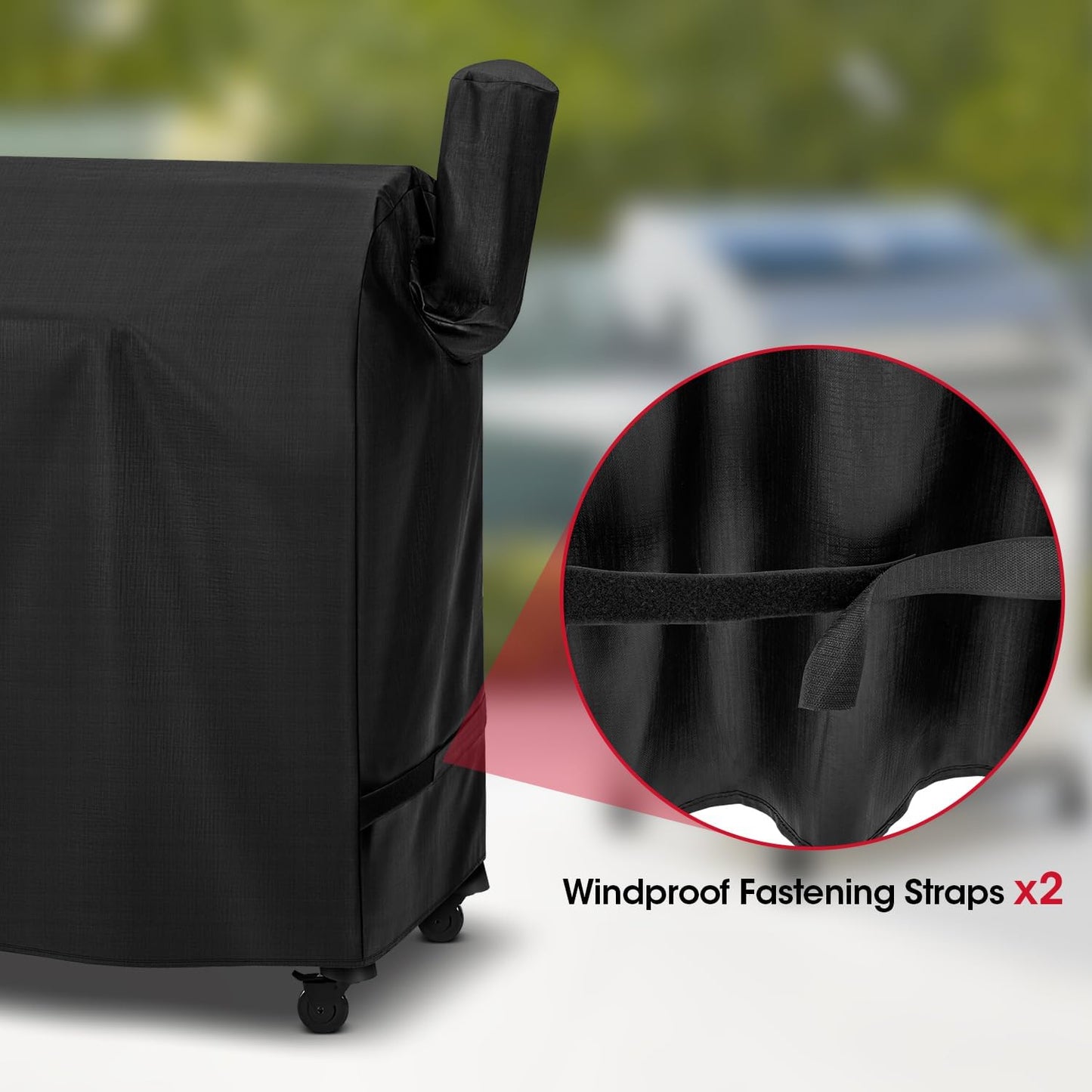 Unicook Pellet Grill Cover - Waterproof Vinyl with Polyester Lining | Fits Traeger Pro 34, Pit Boss 820, Grilla Silverbac