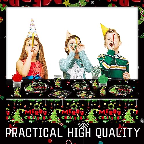 ORNACELE 2-Pack Christmas Waterproof Tablecloths 108x54 Inch Holiday Party Decor