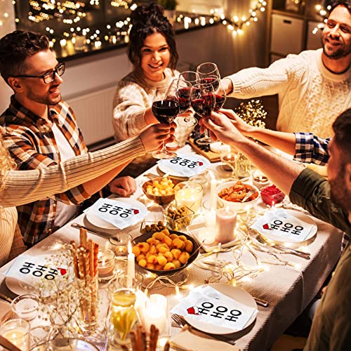 Hotop Christmas Napkins 100 Pcs Disposable Cocktail Dinner Hand Towels Holiday