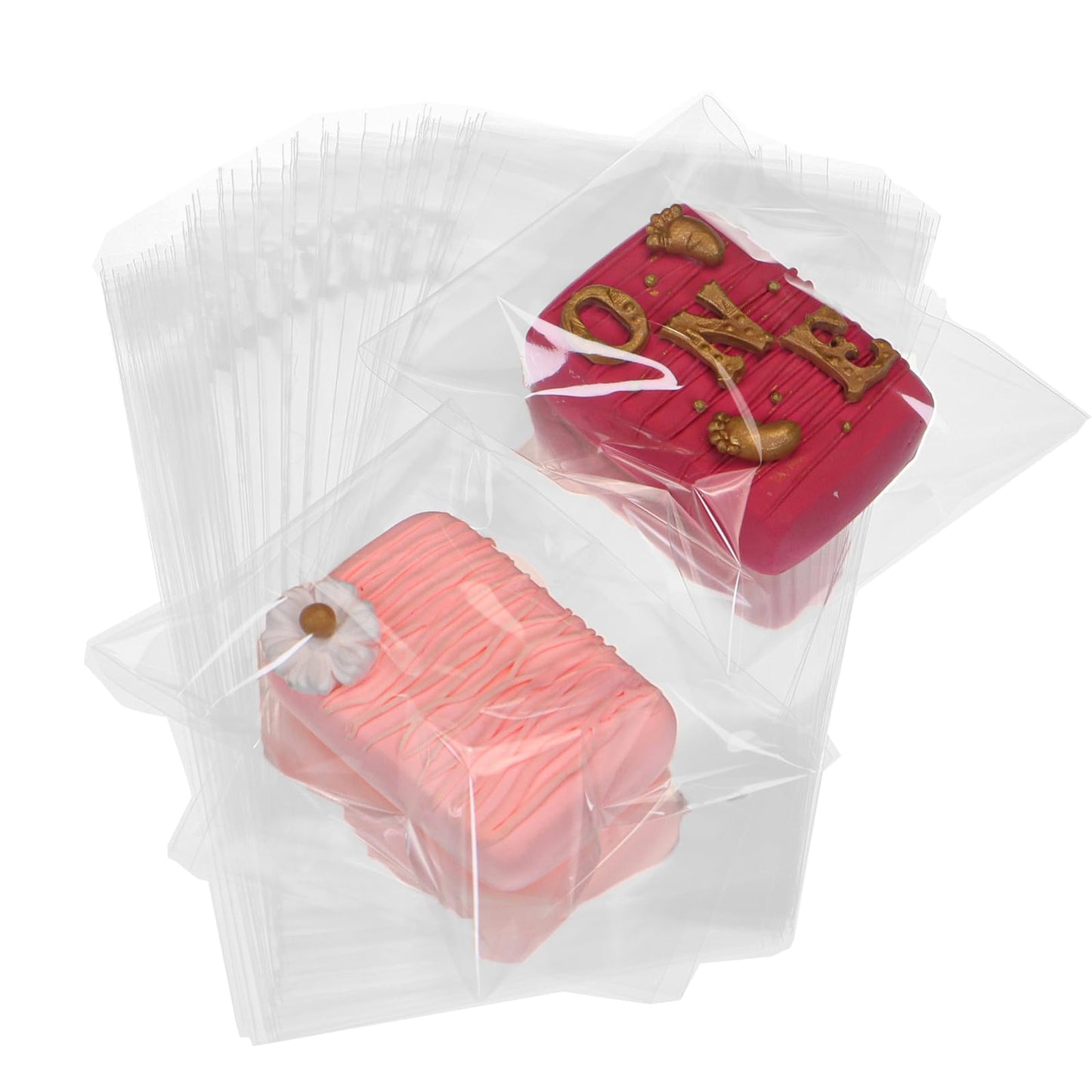TEMLQPACK 100Pcs 4 x 6 Inch Clear Cellophane Bags for Cookies, Rice Krispie Treats, Macarons, Brownies, Soap, Chocolate Truffles, Candy - Ideal for Wedding & Birthday Party Favors