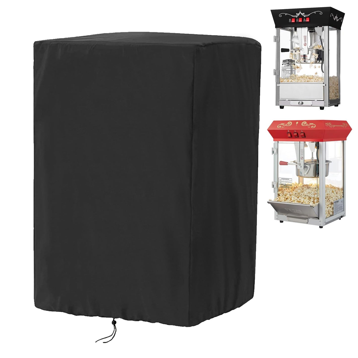 Rilime Popcorn Machine Cover compatible with Great Northern compatible with VEVOR,Waterproof 420D Popcorn Cart Covers,Dustproof Commercial Popcorn-Machine Cart Cover with Top Handle 15"L x 14"W x 24"H