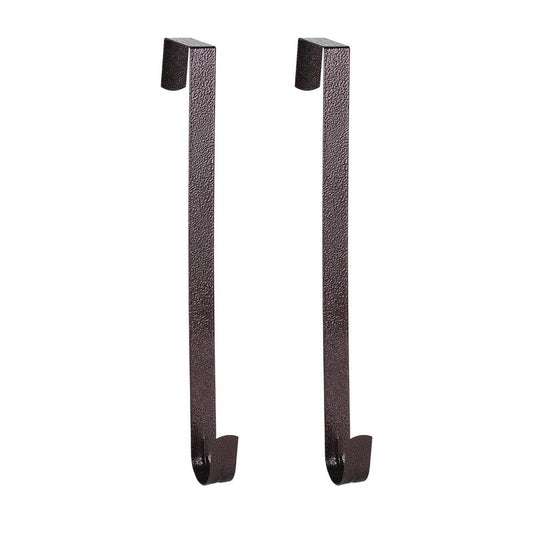 Sattiyrch 12" Wreath Hanger for Front Door,Steel Over The Door Hook,Door Wreath Hangers(Textured Brass, 2)