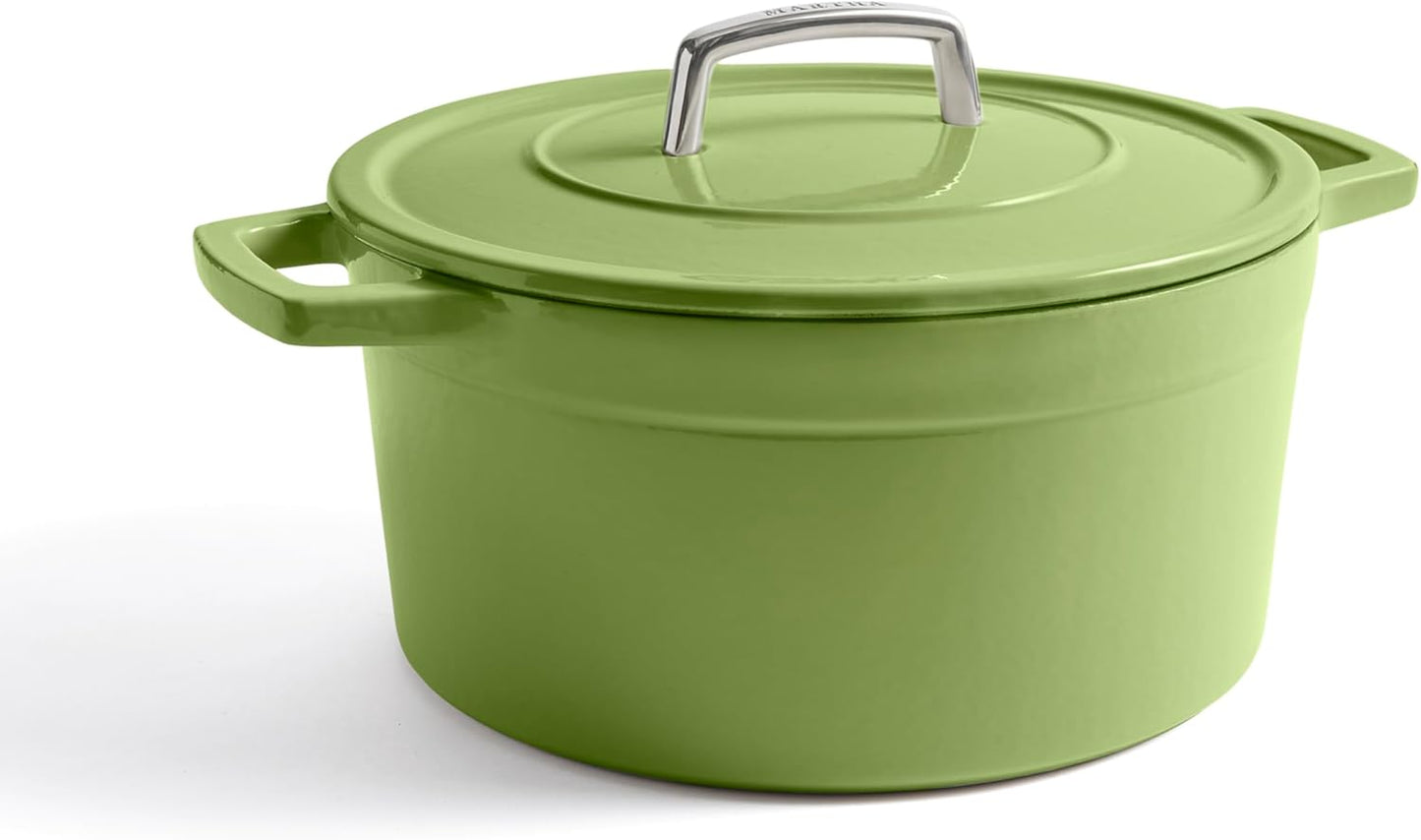Martha by Martha Stewart 7 QT Enameled Cast Iron Dutch Oven with Lid - Bay Leaf Color