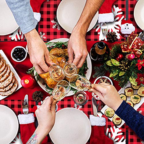 Patelai Red Buffalo Plaid Christmas Paper Placemats - 24 Disposable Holiday Table Mats