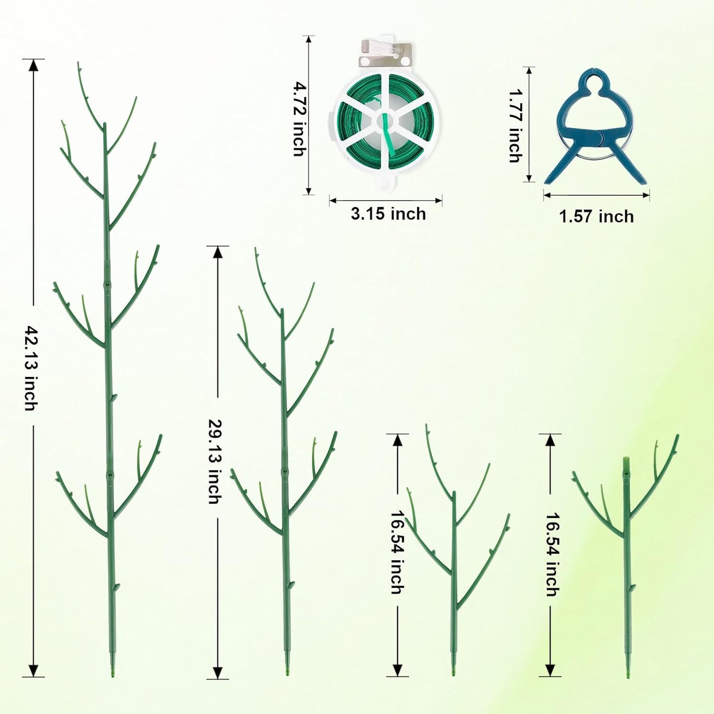 PERSZEN 15 Pack Plant Support Stakes - Stackable Trellis for Indoor/Outdoor Climbing Plants