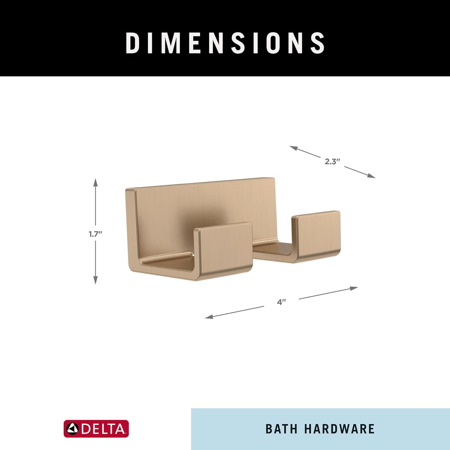 Delta Faucet 77736-RB Vero Towel Hook, 2.31 x 4.00 x 2.31 inches, SpotShield Venetian Bronze