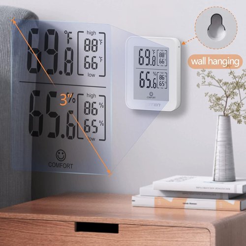 DIGITEN Digital Hygrometer - Indoor Thermometer with 360° HD E-Ink Screen | Accurate Humidity & Temperature Monitor