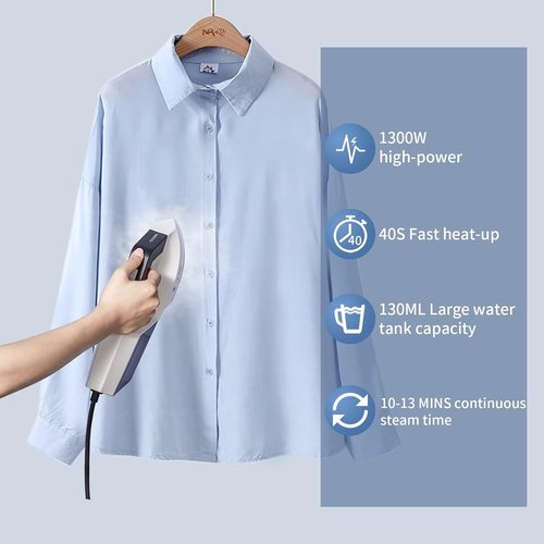 HOMETOP Handheld Clothes Steamer - 1300W Fast Heat-Up, Portable Wrinkle Remover for Home & Travel