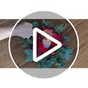 Lewondr 18-Inch Christmas Wreath Candle Holder with Glass Cup and Red Berries, Green & Red