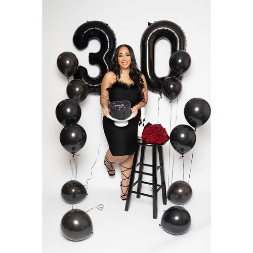 Black Number 18 Balloon 40 inch, 18 Number Balloons, 18th Black Birthday Decorations, 18 Year Old Girls Boys Party Supplies