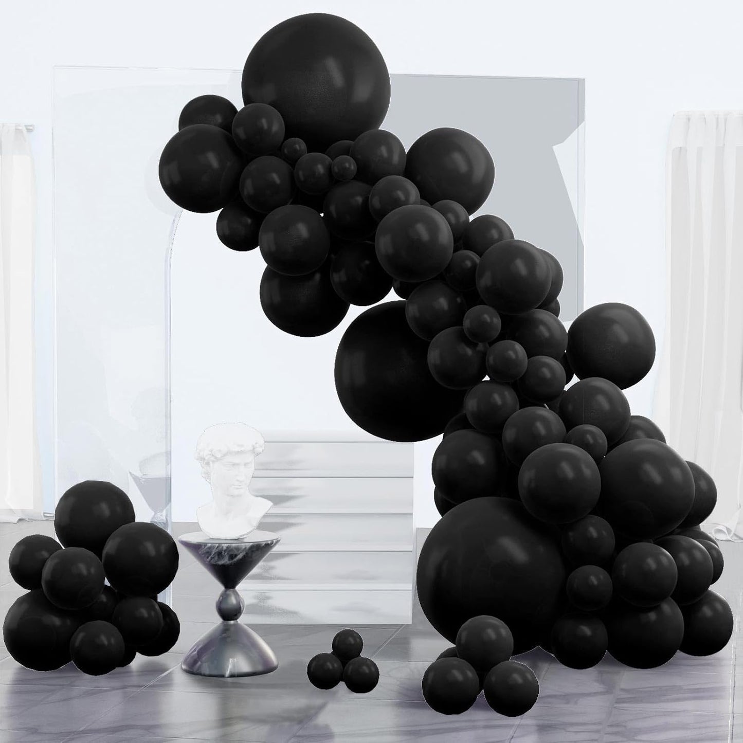 PartyWoo Black Balloons - 85-Piece Arch Kit with Various Sizes for Baby Showers, Birthdays & Events