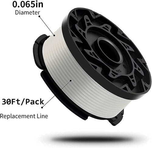 Black and Decker String Trimmer Line - AF-100, 6 Spools, 1 Cap & 1 Spring for Efficient Edging
