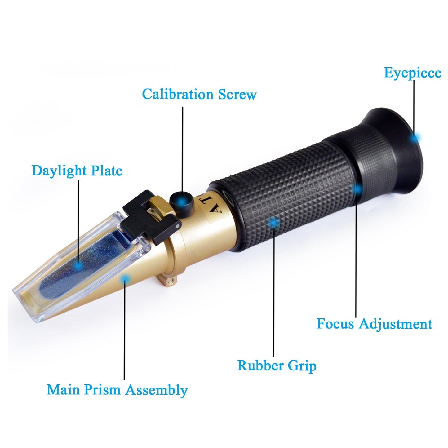 4-in-1 Use Antifreeze DEF Refractometer for Automobile Antifreeze System, Diesel Exhaust Fluid, Battery Acid and Windshield Washer Fluid