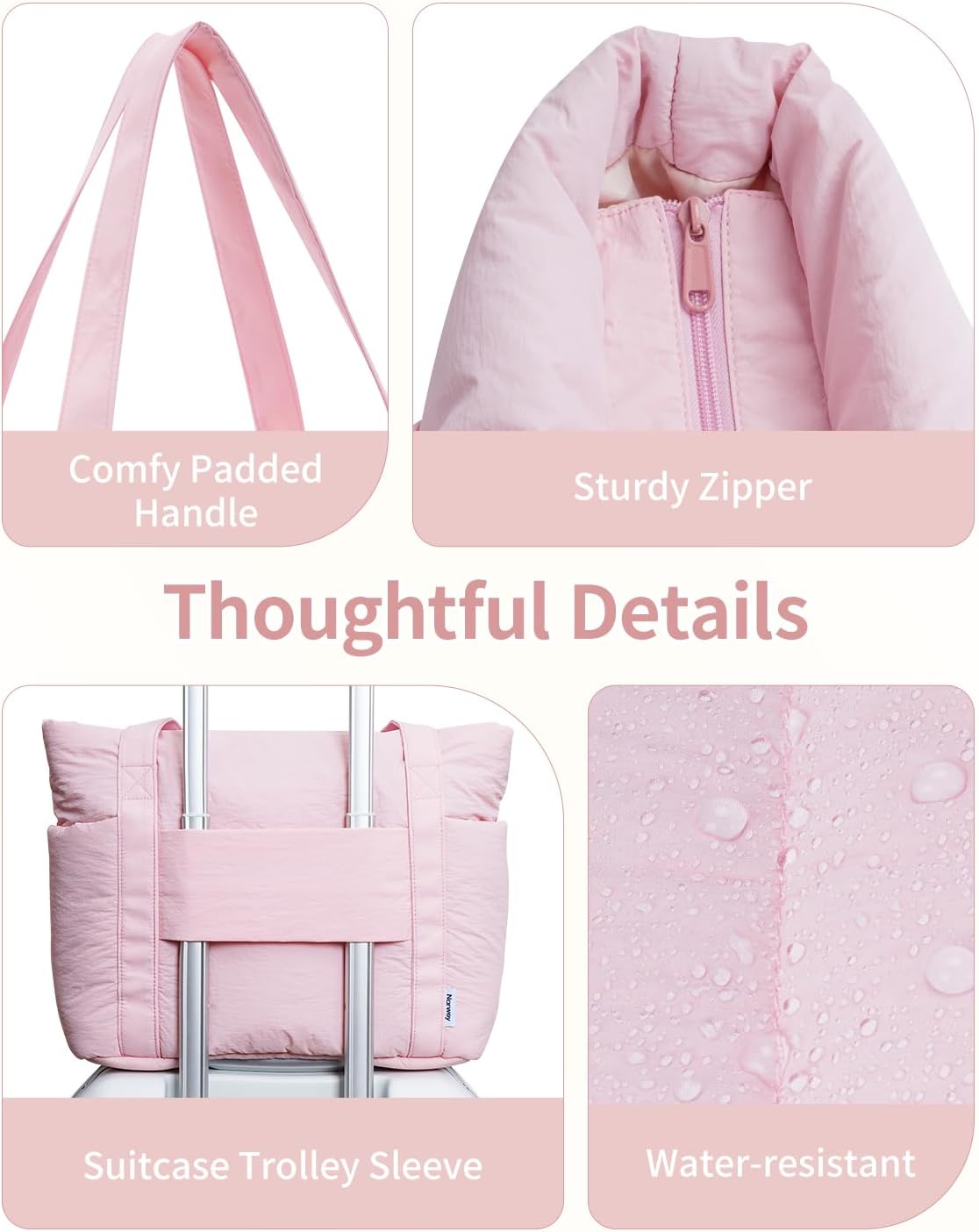Narwey Puffer Tote Bag - Stylish Work Tote with Laptop Compartment | Perfect for Travel & Everyday Use