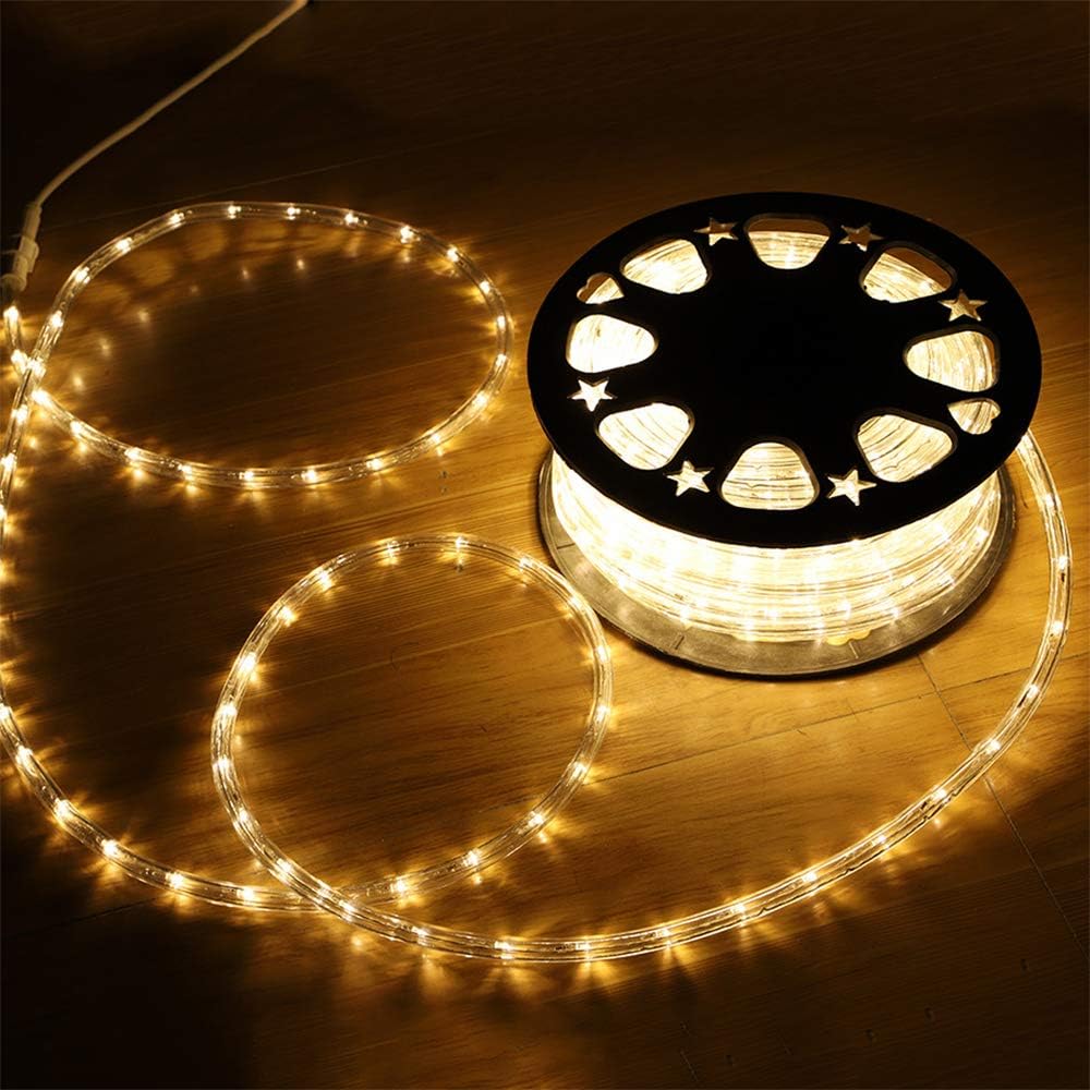 Skiennix 100ft LED Rope Lights - 720 LEDs Warm White, Waterproof for Indoor/Outdoor Decor | Perfect for Parties, Weddings, Trees, and Pools