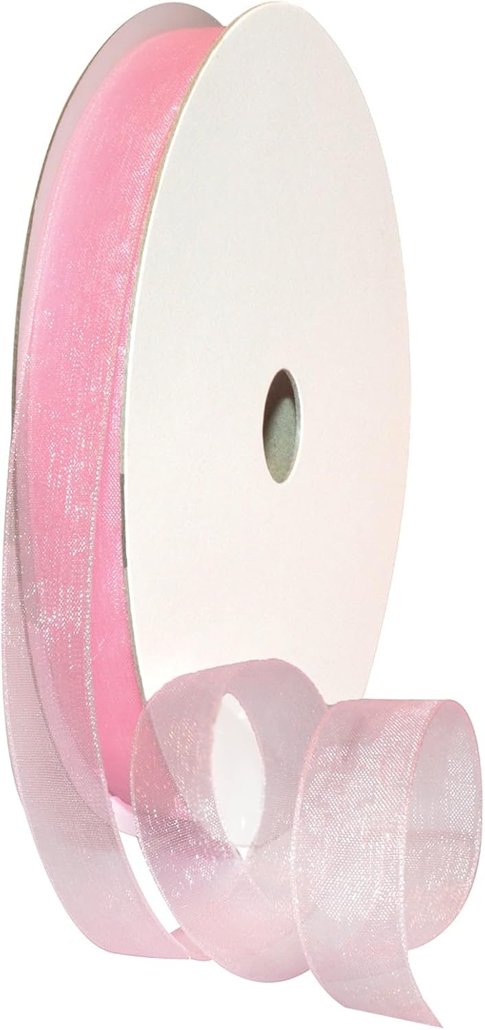 Red Organdy Nylon Ribbon - 5/8 Inch x 100 Yards | Morex 91803/100-609