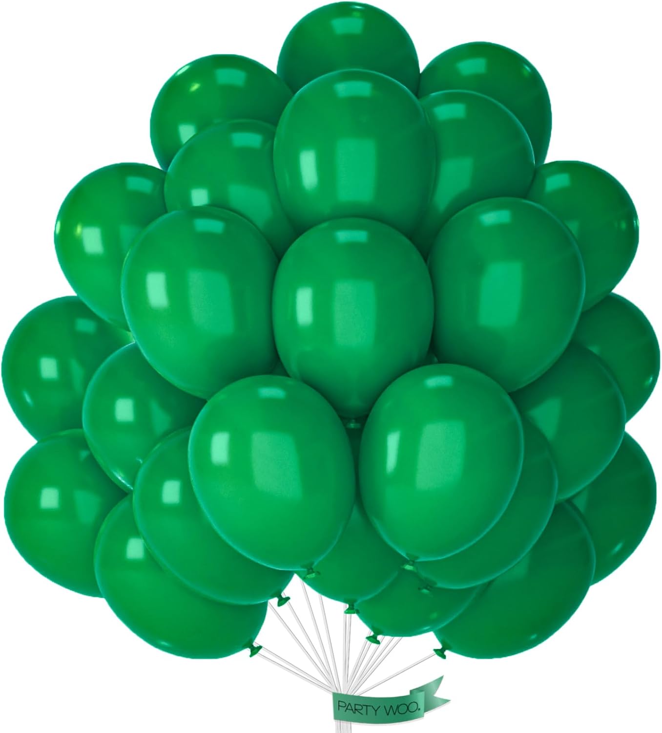PartyWoo Dark Green Balloons - 101pcs 12 Inch Emerald Forest Green for Weddings & Celebrations