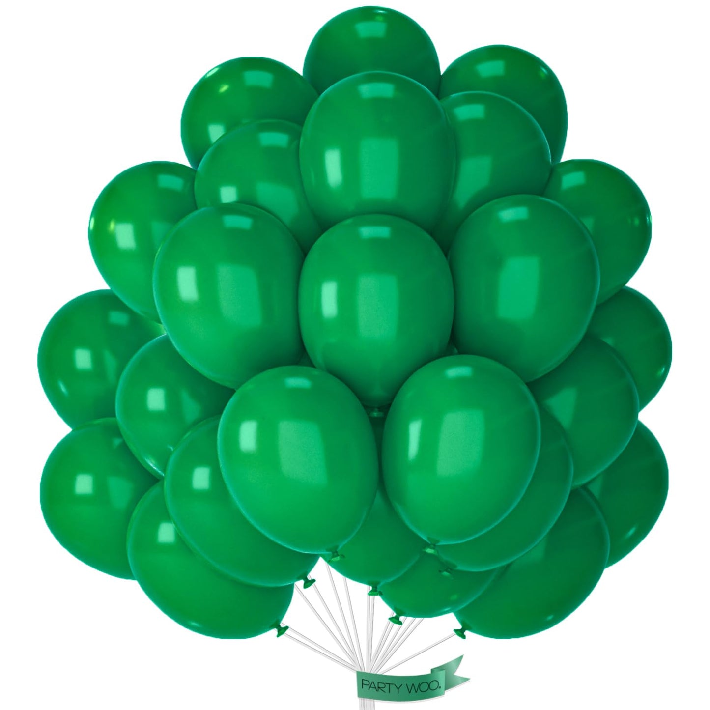 PartyWoo Dark Green Balloons 100pcs 12 Inch Emerald Hunter Forest Green Balloons for Wedding Boy Baby Shower Birthday Christmas Graduation Dinosaur Jungle Golf Theme Party Decorations Green-Y56