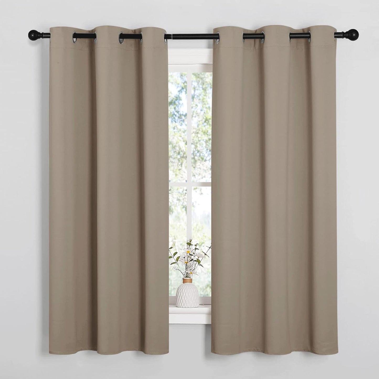 NICETOWN Blackout Curtain Panels - Thermal Insulated Draperies in Taupe | 29x40 Inch, 1 Pair