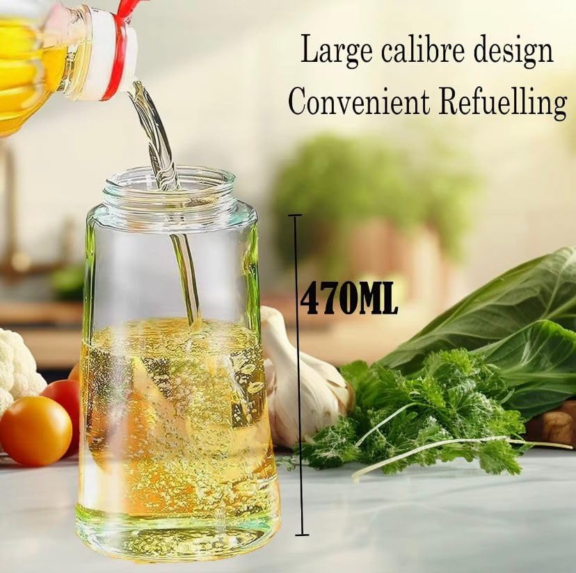 Skiennix Glass Olive Oil Spray Bottle - 470ml Leak-Proof Mister for Air Fryer, Salad, Baking & BBQ