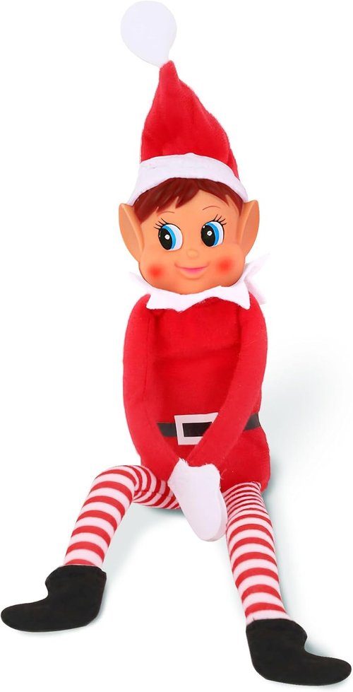 Elfette Plush Toy - Christmas Elf Behaving Badly | Naughty Bendy Doll - 12 Inches