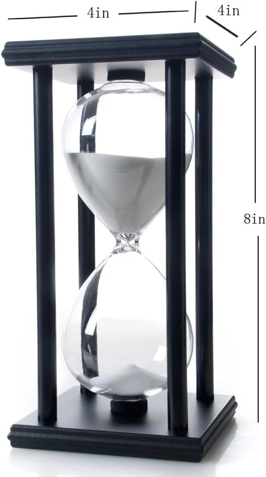 60-Minute Wood Sand Timer Hourglass | Bellaware White Decorative Timer
