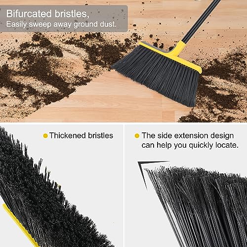 KeFanta Yellow Outdoor Broom with 58-Inch Handle - Heavy-Duty Indoor & Outdoor Sweeping Tool