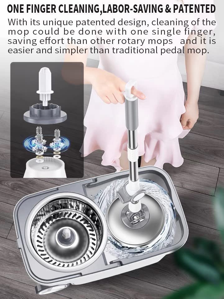 Michao Spin Mop Bucket Deluxe 360° Rotating Floor Cleaning System