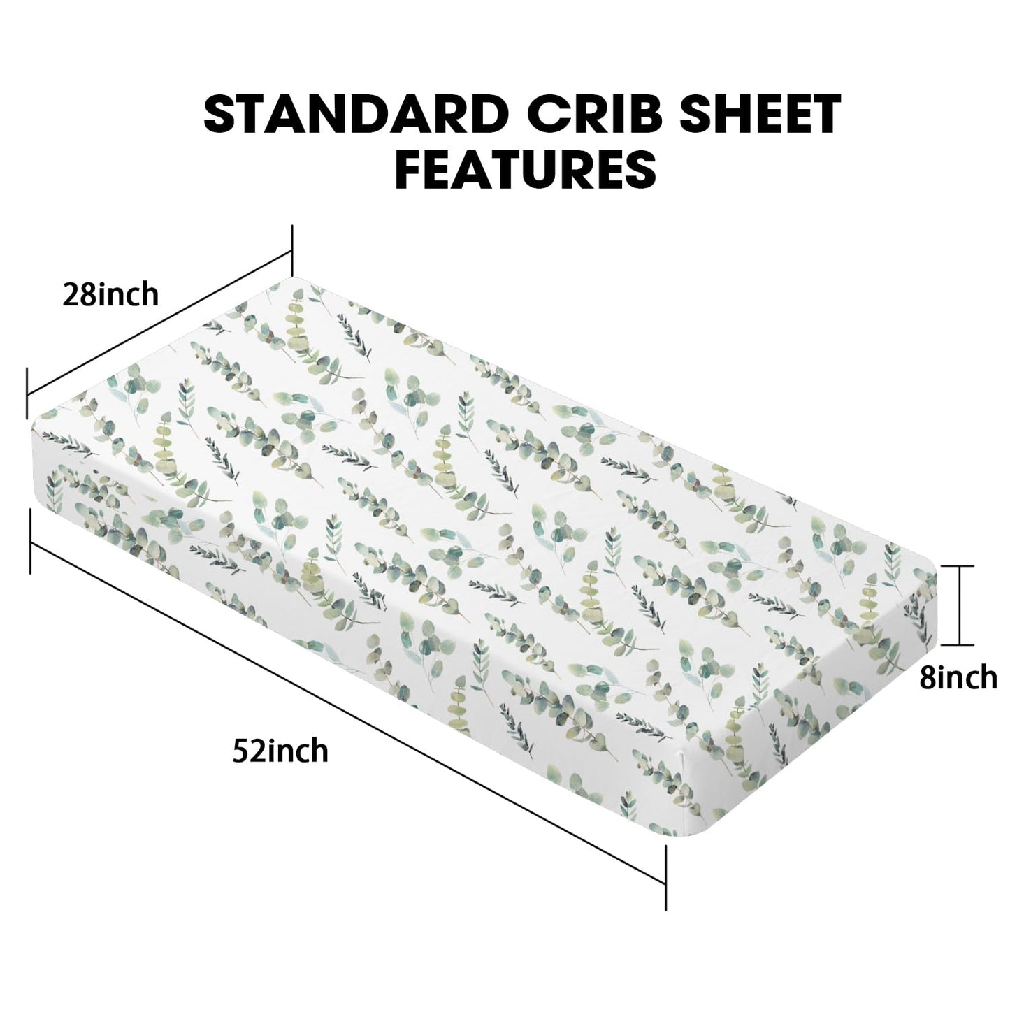 Little Grape Land Crib Sheets - Super Soft 2-Pack Fitted Sheets for Standard Cribs | Leaves & Green Design